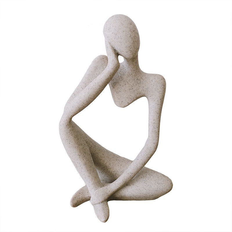 Sand Color Abstract Thinker Resin Statue