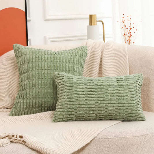 Corduroy Solid Color Throw Sofa Cushion Cover